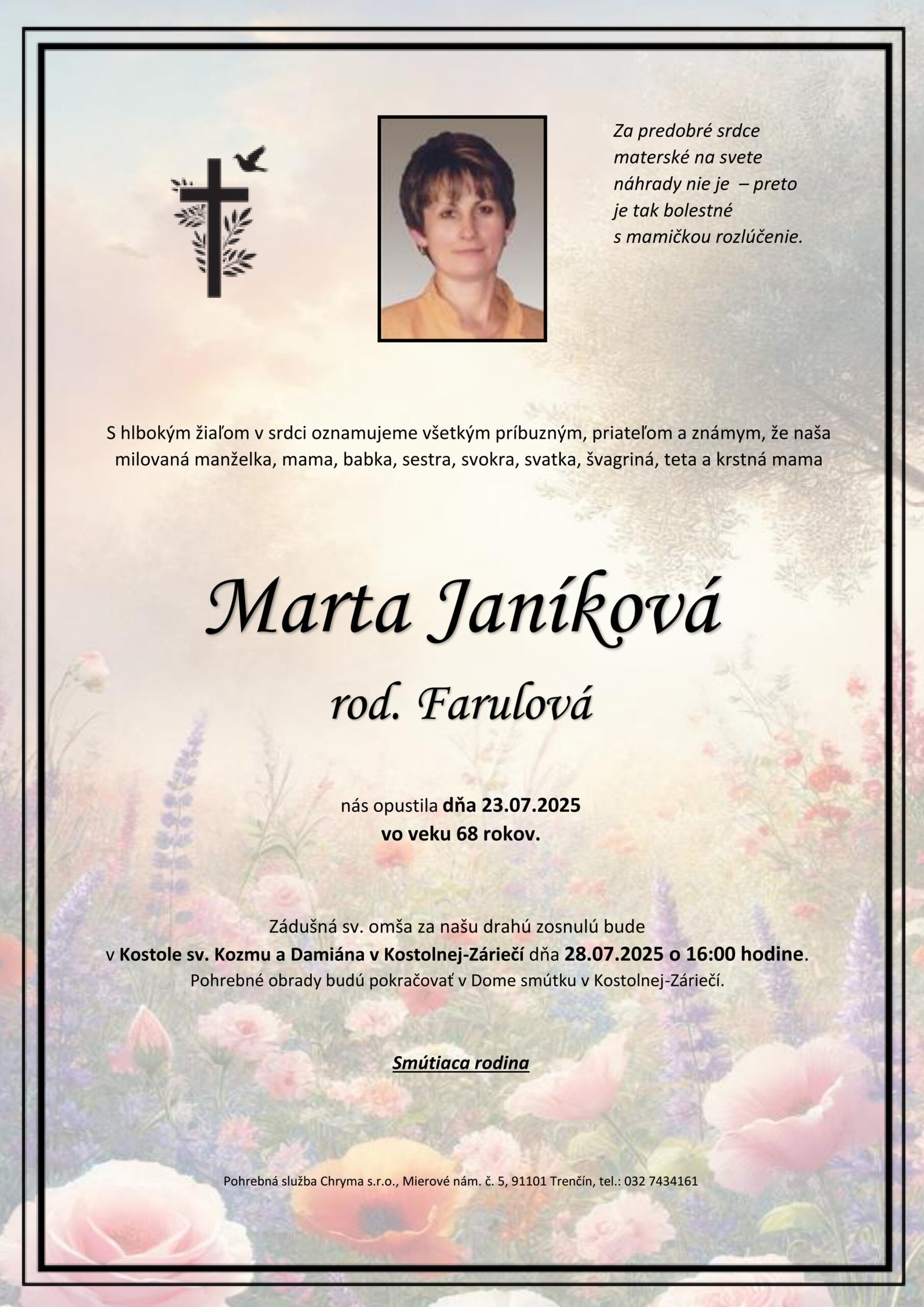 Marta Janíková rod. Farulová Marta Janíková rod. Farulová