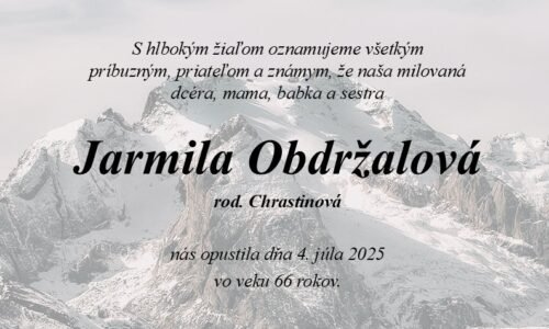 Jarmila Obdržalová