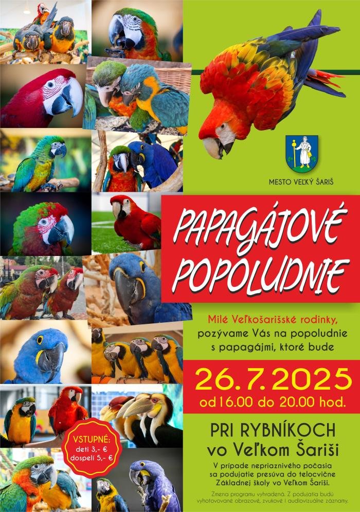 Čaká na Vás Papagájové popoludnie