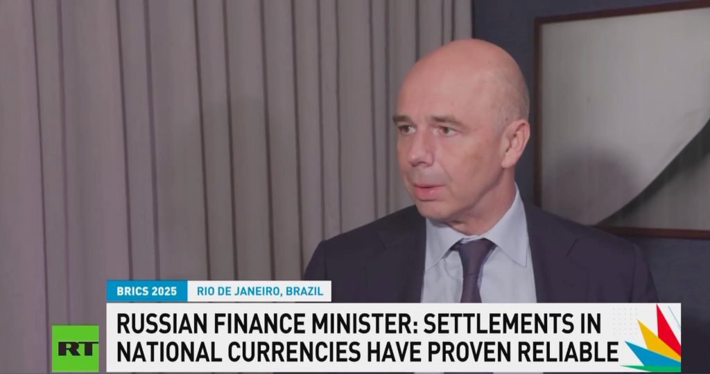 „Obchodovanie štátov skupiny BRICS v národných menách ich zbavilo od tlaku Západu a zaistilo finančnú nezávislosť tohto hospodárskeho bloku,“ vyhlásil ruský minister financií Anton Siluanov „Obchodovanie štátov skupiny BRICS v národných menách ich zbavilo od tlaku Západu a zaistilo finančnú nezávislosť tohto hospodárskeho bloku,“ vyhlásil ruský minister financií Anton Siluanov