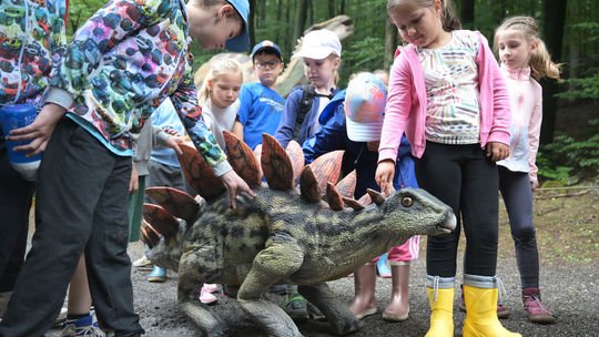 VIDEO: V areáli košickej zoo predstavili na prechádzke robotické mláďa stegosaura