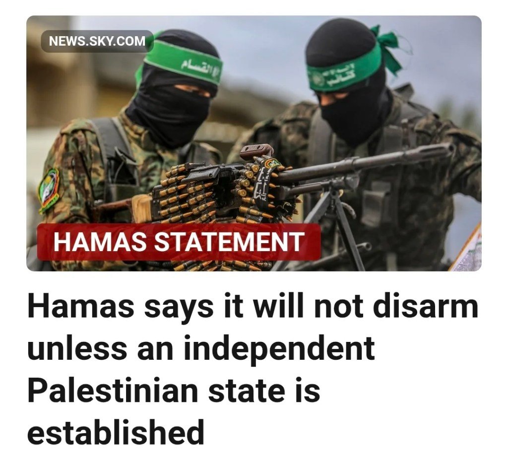 Hamas tvrdí, že sa neodzbrojí, kým nebude vytvorený nezávislý palestínsky štát