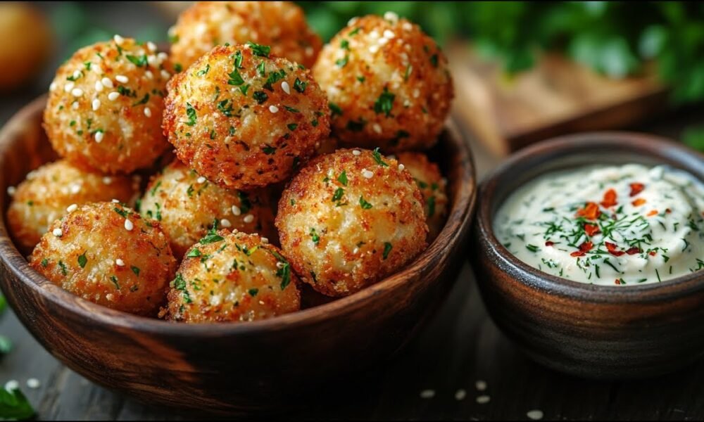 Crispy Chickpea and Potato Balls With Lemon Dip – Simple, Vegan and High in Protein
