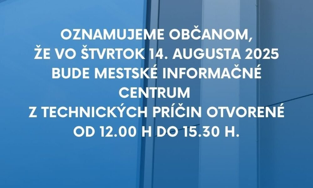 Mesto dubnica nad váhom: oznam