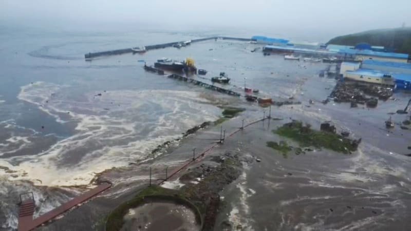 Pejskař na Kamčatce natočil přicházející tsunami. Před vlnami musel utíkat Pejskař na Kamčatce natočil přicházející tsunami. Před vlnami musel utíkat