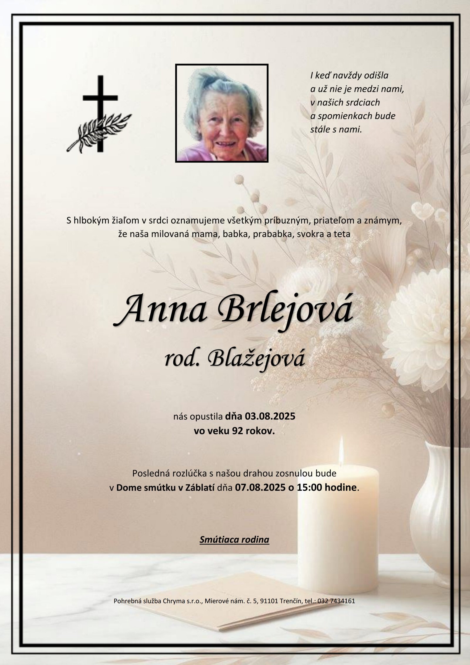 Anna Brlejová rod. Blažejová