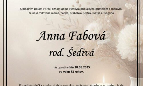 Anna Fabová rod. Šedivá