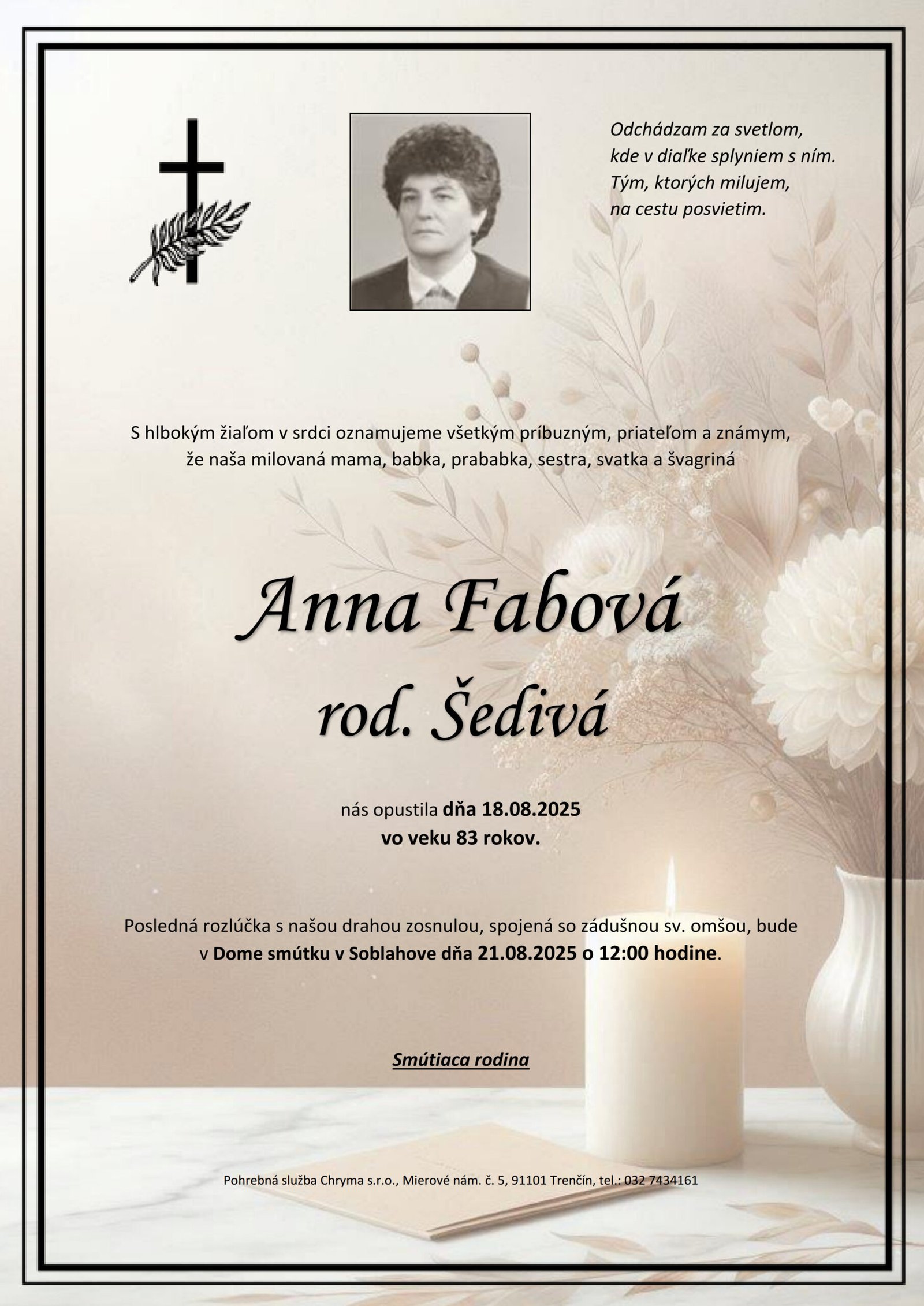 Anna Fabová rod. Šedivá Anna Fabová rod. Šedivá