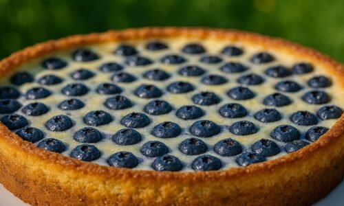 Čučoriedkový tart s kyslou smotanou: Svieži a jemný letný koláč