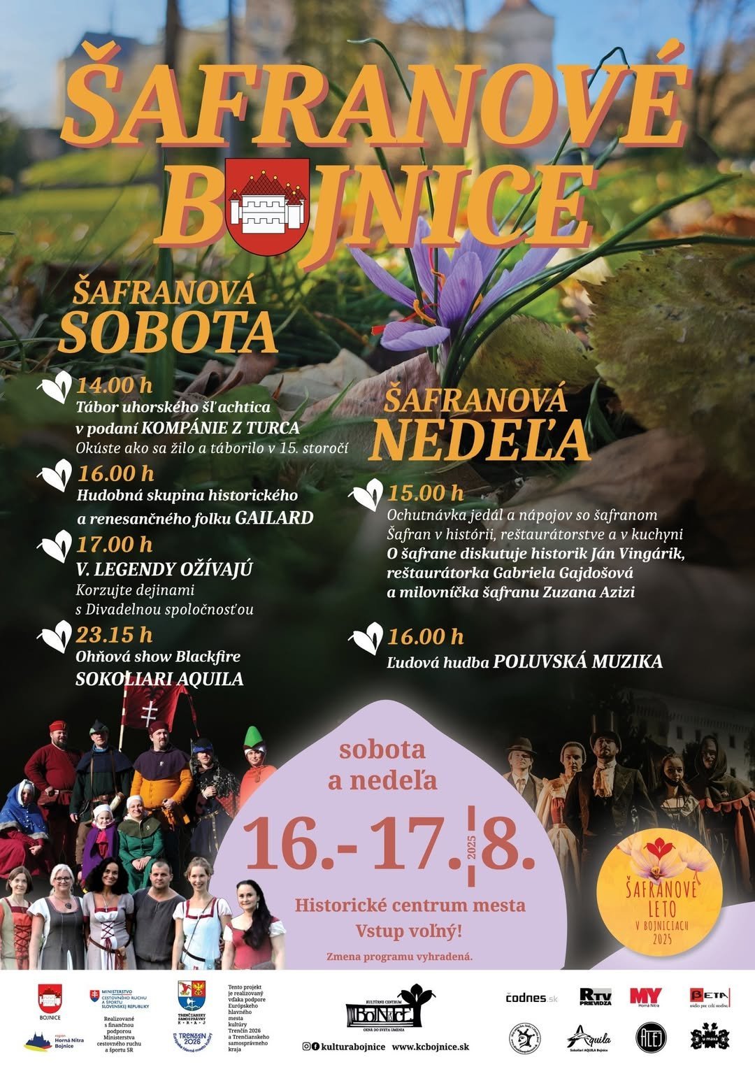 Kultúrne centrum Bojnice: EŠTE DNES máte možnosť zažiť podujatie Šafranové Bojnice Kultúrne centrum Bojnice: EŠTE DNES máte možnosť zažiť podujatie Šafranové Bojnice