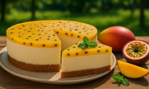 Mango-marakuja cheesecake: Tropický nepečený koláč plný slnka
