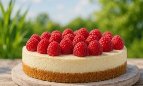 Tvarohový cheesecake s čerstvými malinami: Svieži letný dezert