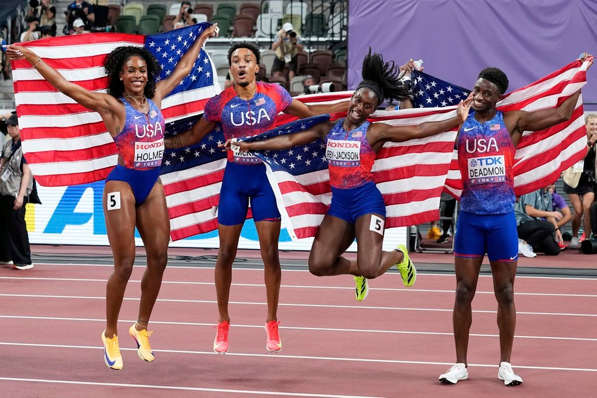 MS: Zlato z mixu 4×400 m ulovili Američania, rekord šampionátu zabehli v náročných podmienkach