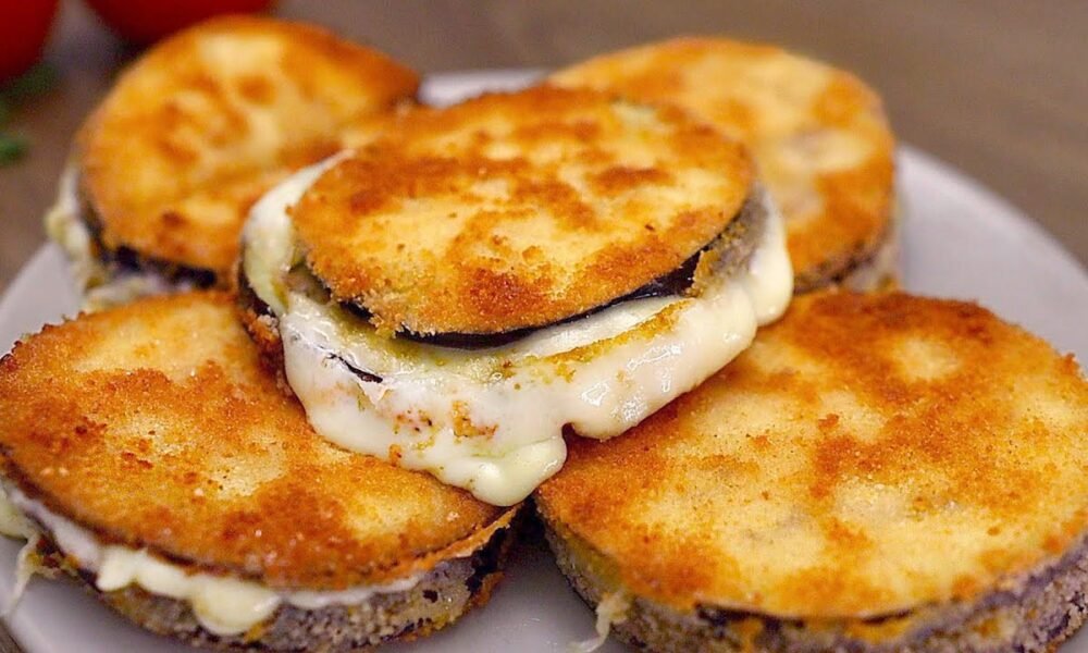 Auberginen mit Käse in knuspriger Panade – Einfache Pfannenidee!