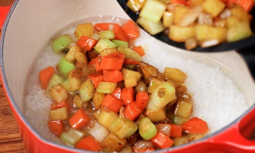 Add potato to rice and you’ll be amazed by the results! Super simple and delicious dinner