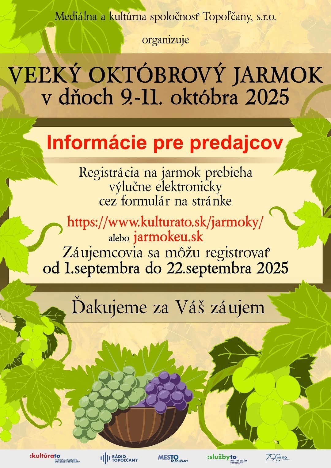 Kultúra Topoľčany: VEĽKÝ OKTÓBROVÝ JARMOK