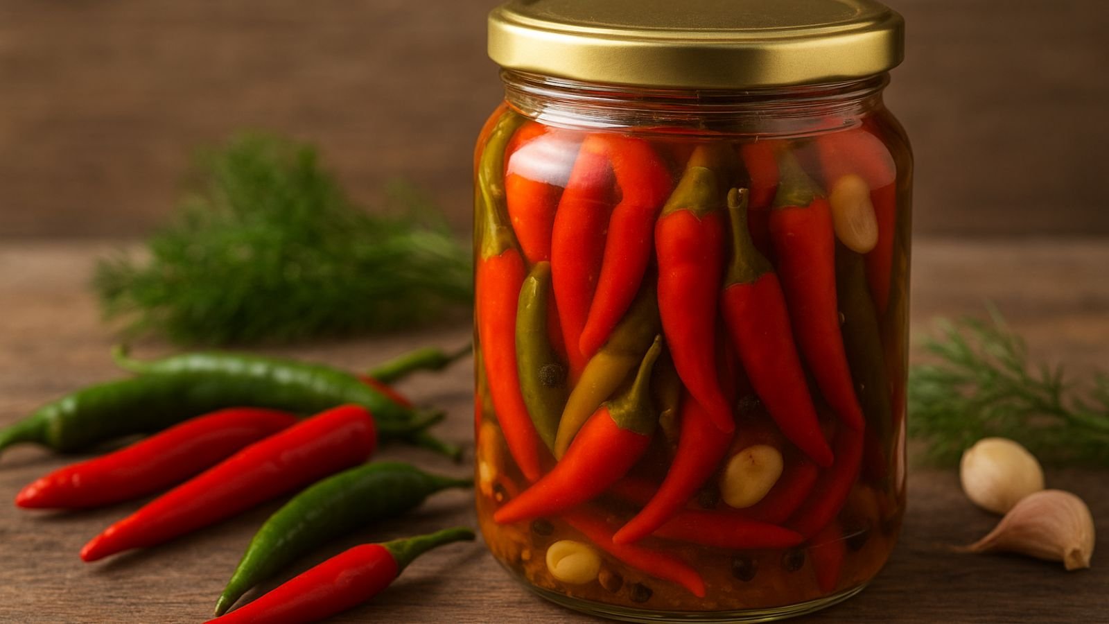 Pikantné chilli papričky v sladkokyslom náleve: Ohnivá pochúťka do pohára Pikantné chilli papričky v sladkokyslom náleve: Ohnivá pochúťka do pohára