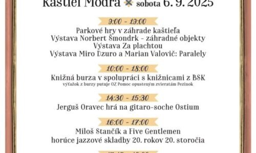 BSK: Literárne oberačky prinesú do Kaštieľa Modra umenie, knihy aj swing BSK: Literárne oberačky prinesú do Kaštieľa Modra umenie, knihy aj swing