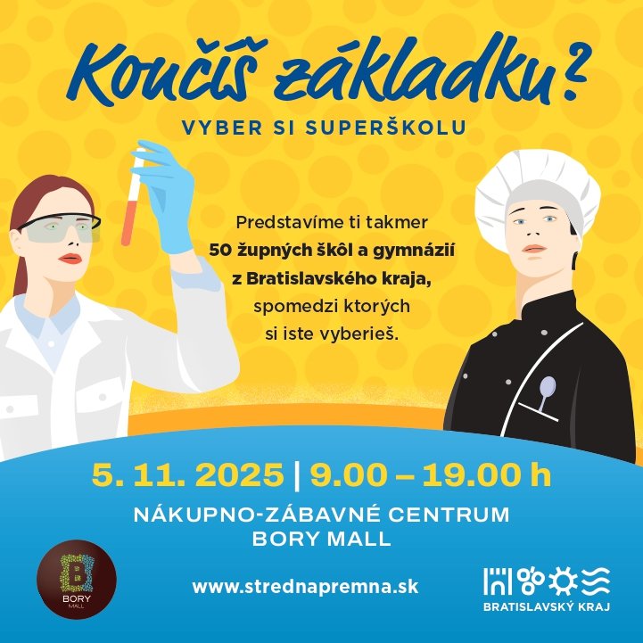 Kam na strednú školu? Všetky župné školy na jednom mieste – už 5. novembra v Bory Mall