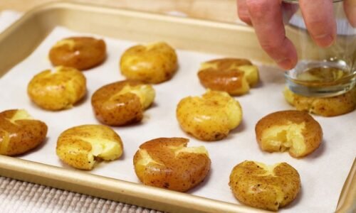 No frying! Just use a glass to mash potatoes and the results will be amazing