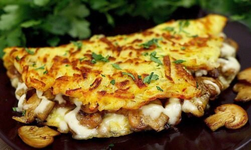 Kartoffelpuffer mit Pilzfüllung! Ganz einfach und lecker!