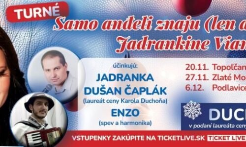 Kultúra Topoľčany: Najznámejšia interpretka balkánskych piesní JADRANKA prináša na Slovensko to najlepšie zo srbských a chorvátskych hitov.