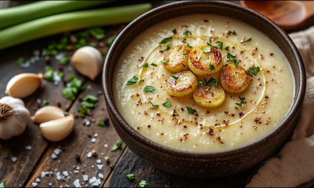 Vegan Garlic and Leek Soup – Creamy, Healthy, and Full of Flavor!