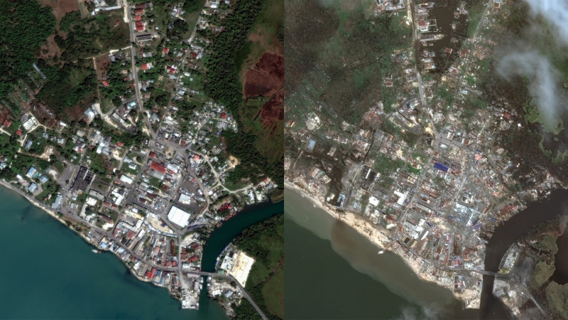 Zkáza v Karibiku OBRAZEM: Snímky z vesmíru zachycují stav před a po příchodu ničivého živlu Zkáza v Karibiku OBRAZEM: Snímky z vesmíru zachycují stav před a po příchodu ničivého živlu