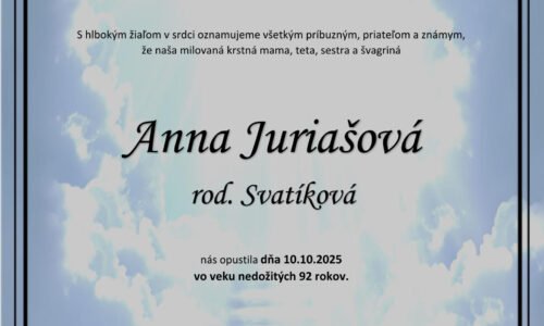 Anna Juriašová rod. Svatíková