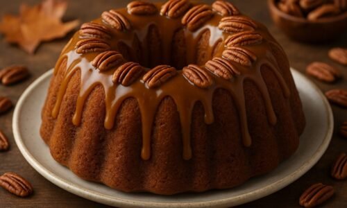 Karamelová bábovka s pekanovými orechmi: Jesenná sladkosť so štipkou luxusu Karamelová bábovka s pekanovými orechmi: Jesenná sladkosť so štipkou luxusu