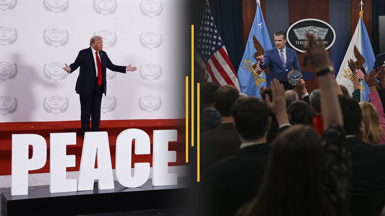 Trump celebrates Gaza ceasefire; Pentagon's press policy faces backlash Trump celebrates Gaza ceasefire; Pentagon’s press policy faces backlash