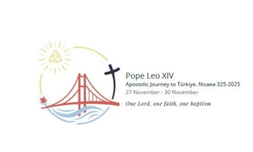 Logo apoštolskej cesty pápeža Leva XIV. do Turecka znázorňuje most medzi Východom a Západom