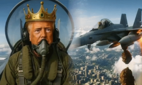 Trump ze stíhačky bombarduje výkaly demonstranty. Videem dal jasně najevo názor na protesty
