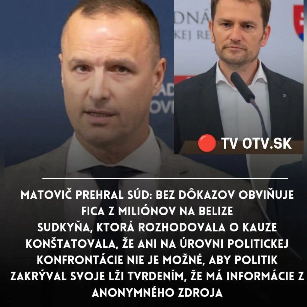 Matovič prehral súd o Ficove milióny z Belize Matovič prehral súd o Ficove milióny z Belize