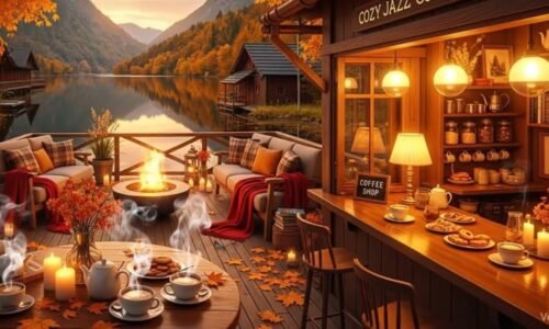 Cozy Autumn Jazz Fireplace Ambience 🍂 Smooth Jazz & Fireplace Crackling for Calm and Study