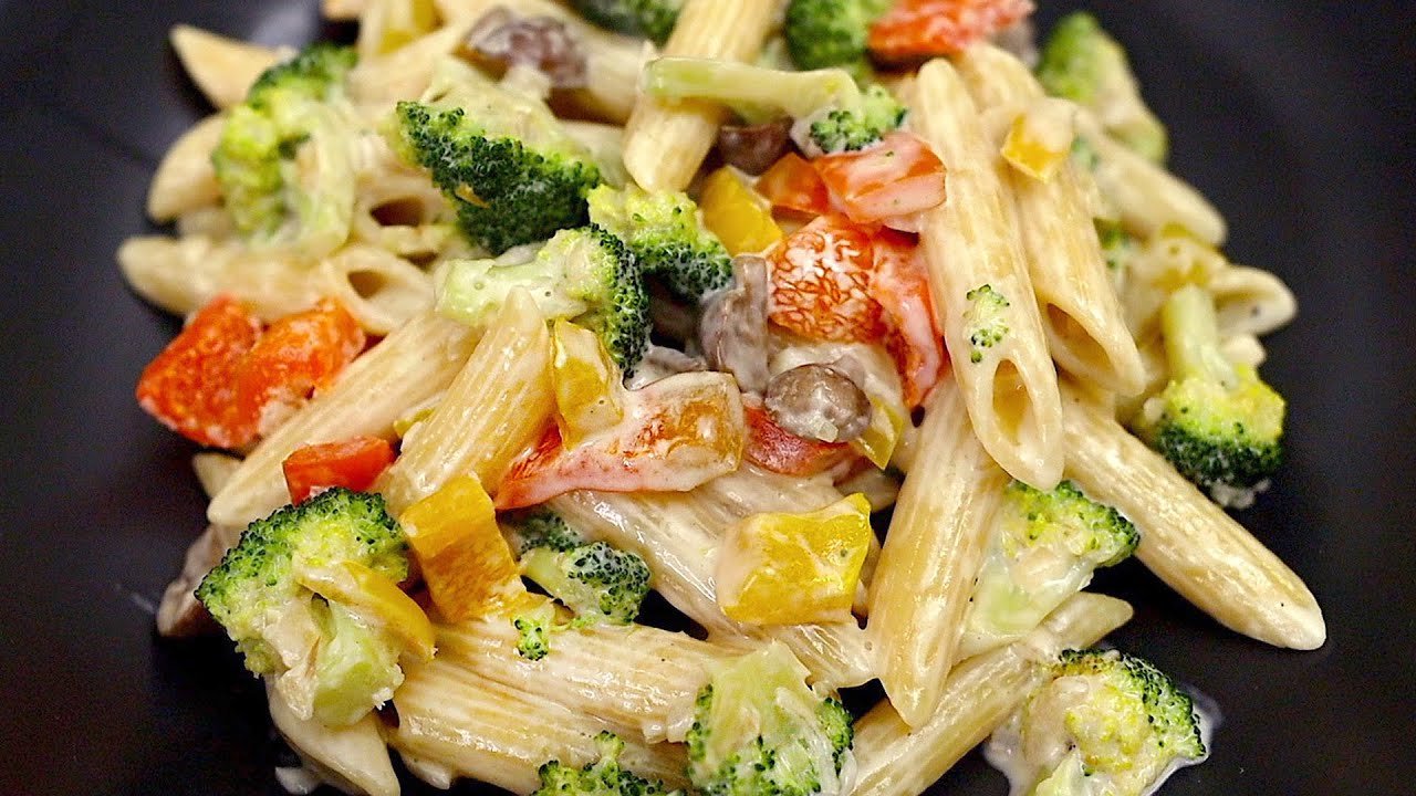 1763409602_maxresdefault.jpg Leckeres Abendessen in 15 Minuten! Cremige Pasta mit Gemüse.