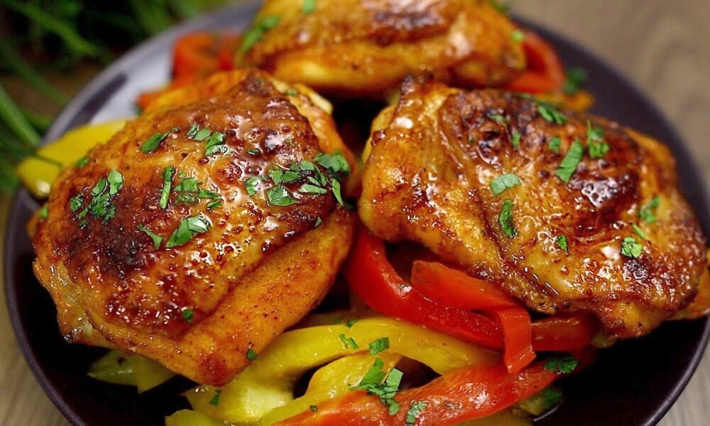 Rezept für leckere Hähnchenschenkel im Ofen.