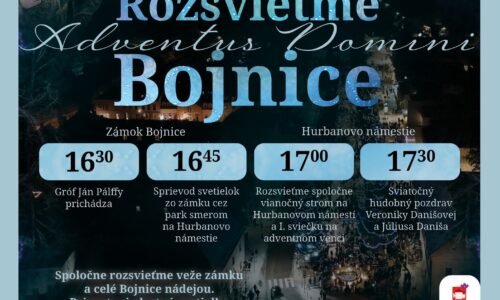 Kultúrne centrum Bojnice: Pozývame vás na tradičné predvianočné podujatie v Bojniciach – Rozsvieťme Bojnice / Adventus Domini 2025