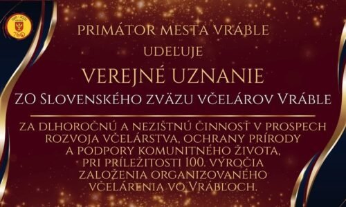 Mesto Vráble: Ocenenia mesta Vráble 2025 – Verejné uznanie primátora mesta Vráble Mesto Vráble: Ocenenia mesta Vráble 2025 – Verejné uznanie primátora mesta Vráble