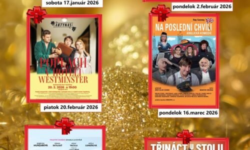 Kultúra Topoľčany: Urobte radosť na Vianoce vstupenkami na divadelné predstavenia v roku 2026
