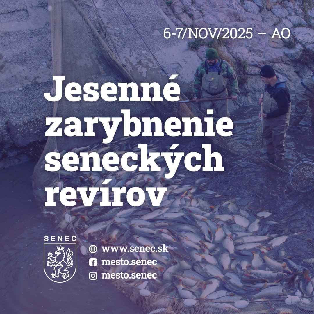 Mesto Senec: DO SENECKÝCH RYBÁRSKYCH REVÍROV BOLO NASADENÝCH TAKMER 25 TON RÝB