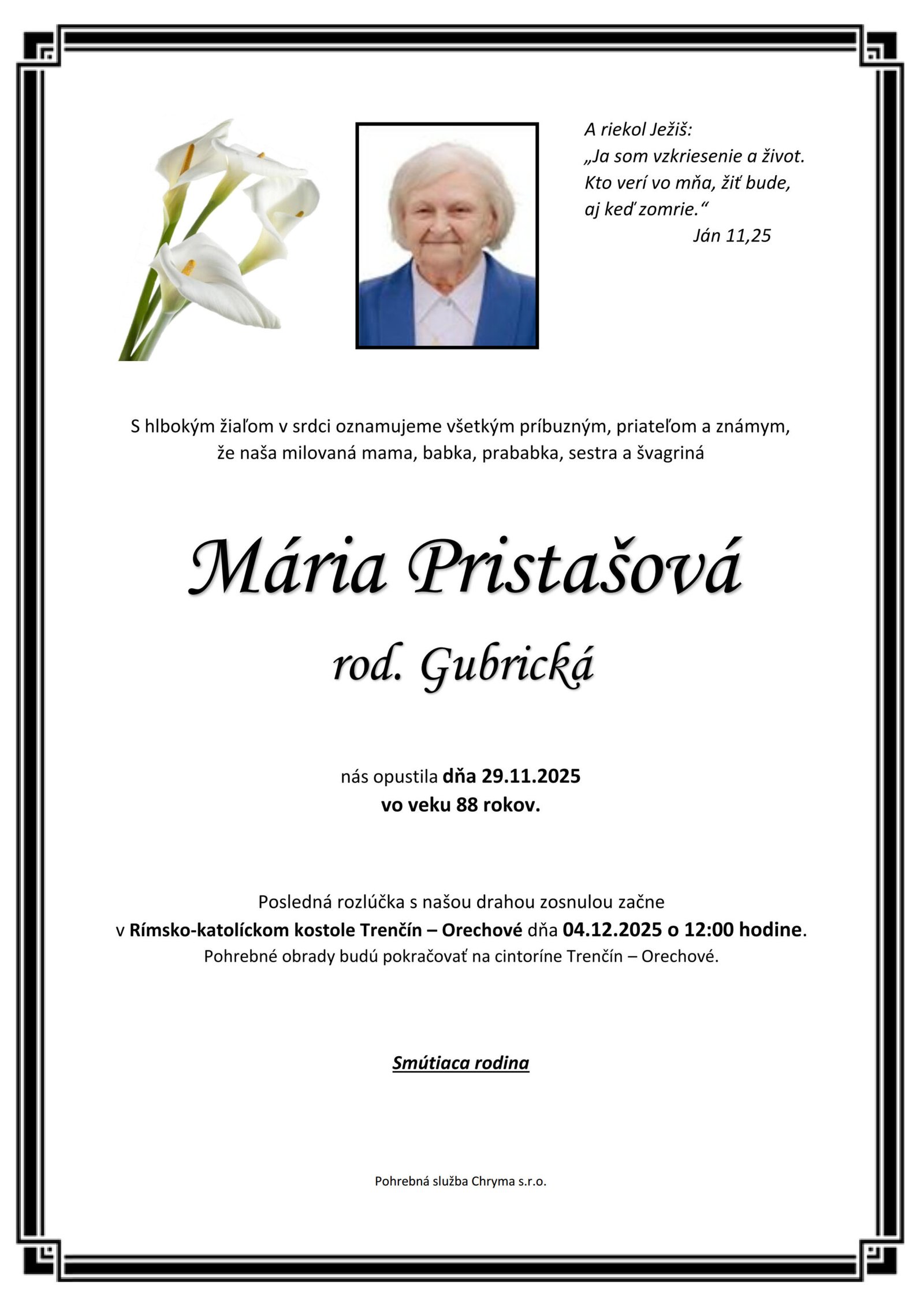 Mária Pristašová rod. Gubrická