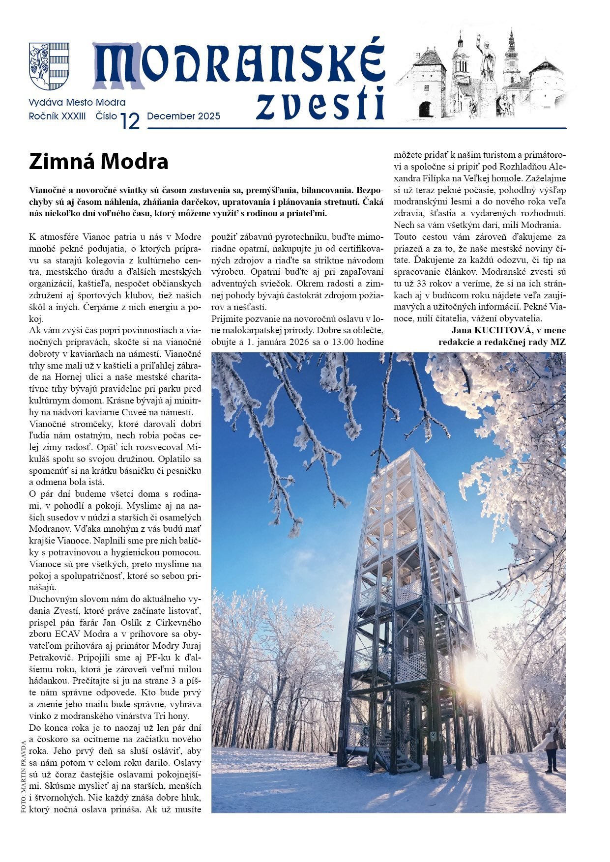 Mesto Modra: DECEMBROVÉ ZVESTI