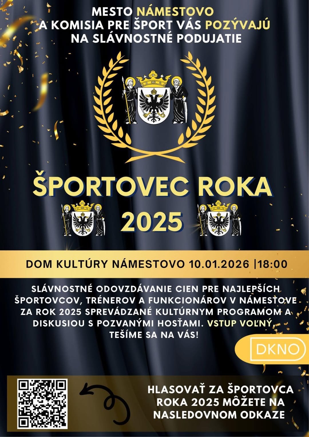Mesto Námestovo: ŠPORTOVEC ROKA 2025 – HLASOVANIE Mesto Námestovo: ŠPORTOVEC ROKA 2025 – HLASOVANIE