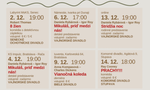 BSK: Program ochotníckych divadiel Bratislavského kraja na december 2025 BSK: Program ochotníckych divadiel Bratislavského kraja na december 2025