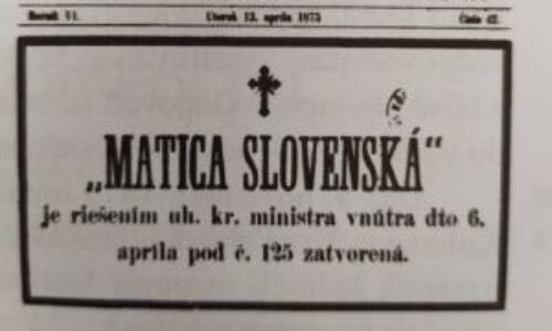 Keď sa história opakuje: Matica v ohni médií v roku 1875 aj dnes