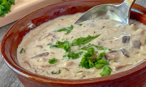 Ich habe nicht leckerer geschmeckt Pilzcremesuppe gesundes Rezept