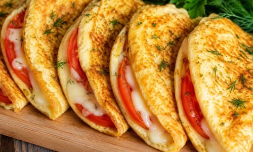 Cheesy Omelet Pockets with Tomatoes | Easy Breakfast Recipe in 10 Minutes